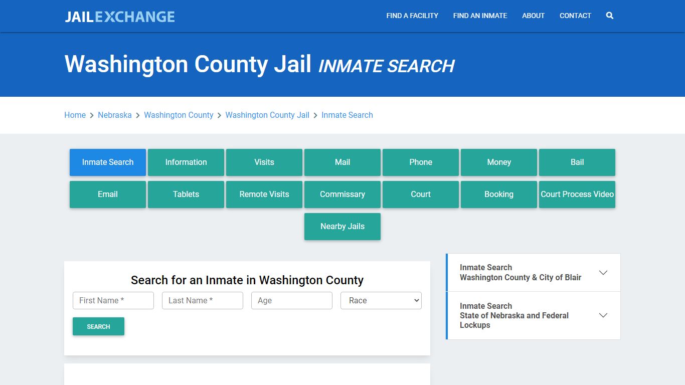 Washington County Jail, NE Inmate Search: Roster & Mugshots